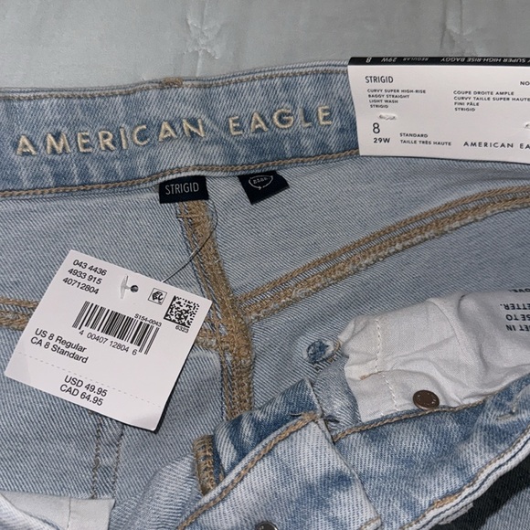 American Eagle size 8 baggy straight curvy jeans - Picture 4 of 5